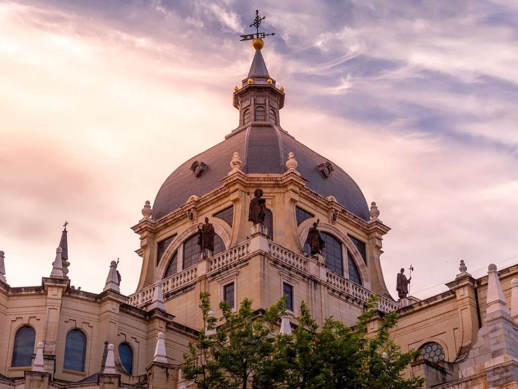 View of the top of La Almudena Cathedral