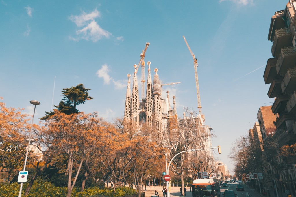 Sagrada Familia in Barcelona in February