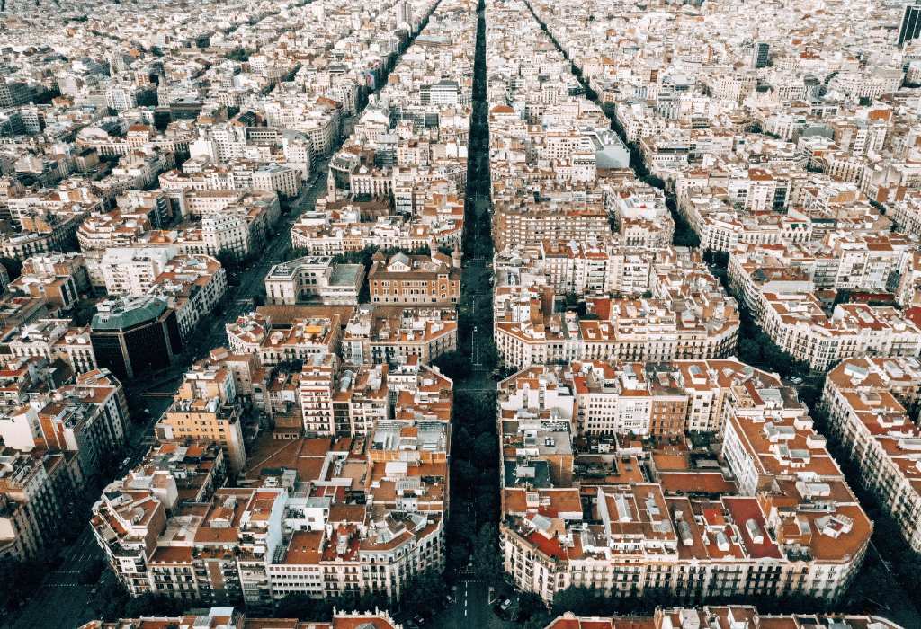 Bird's eye view of Barcelona