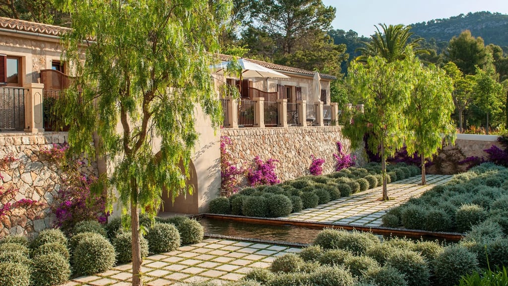 Exterior shot of the Castell Son Claret hotel in Mallorca, Spain