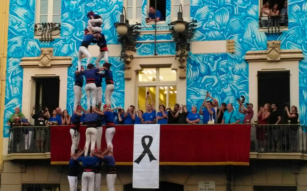 Castellers Gracia Festival in Barcelona in August