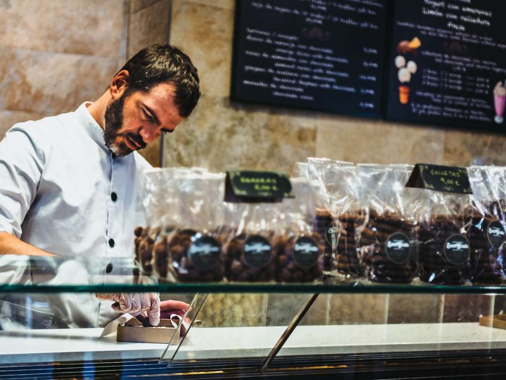 The chef at Chocolataria San Gines