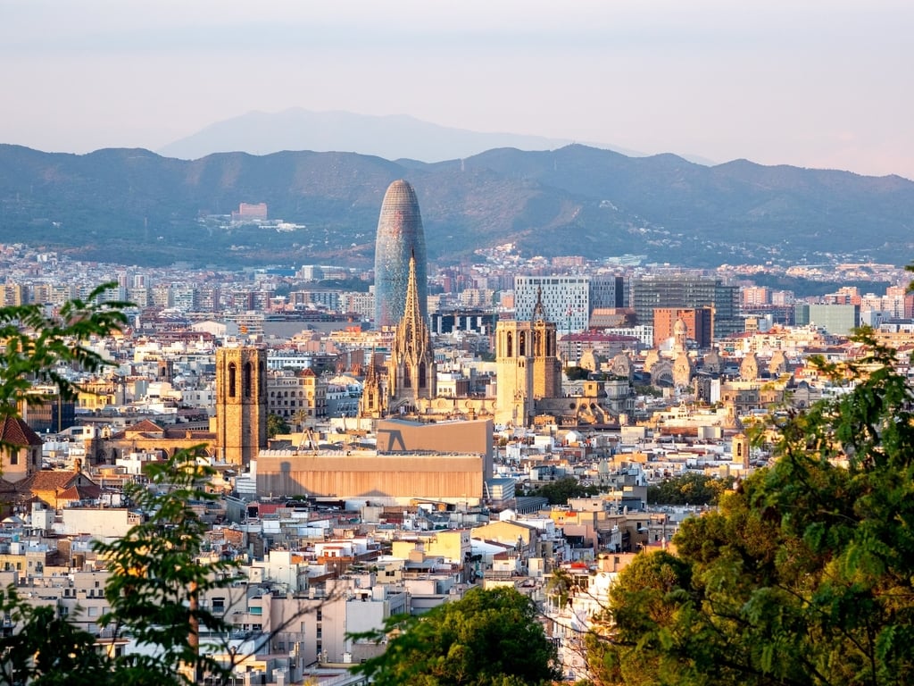 Barcelona city skyline
