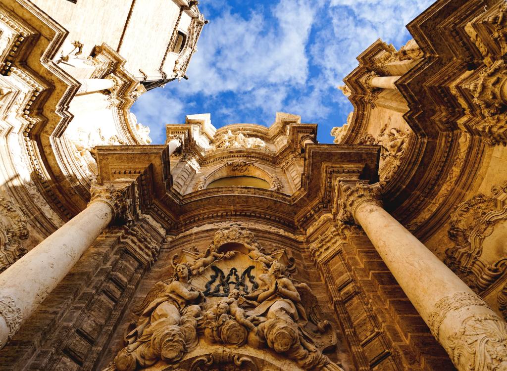 Cloudy weather above Valencia architecture