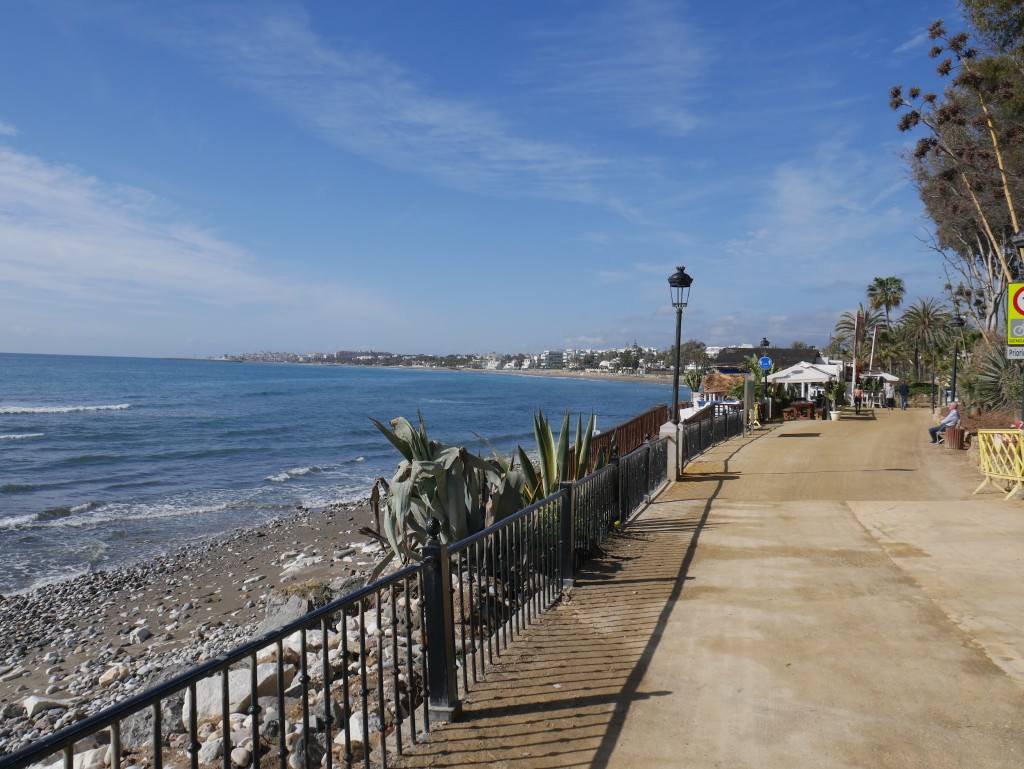 downtown marbella coastline and walkway