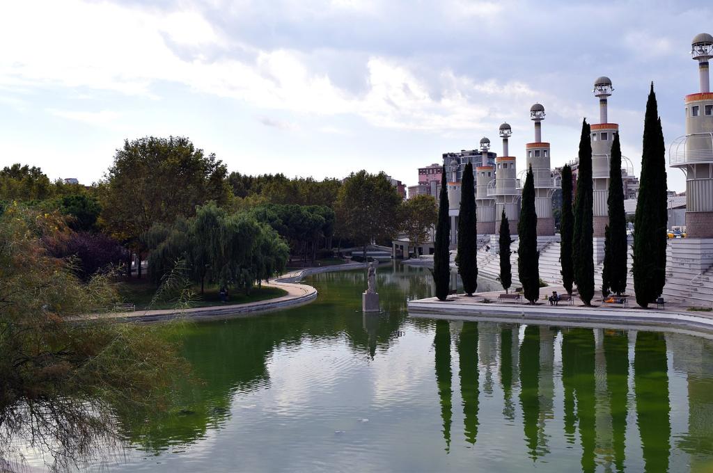 Espanya Industrial park in Barcelona, looking over the water