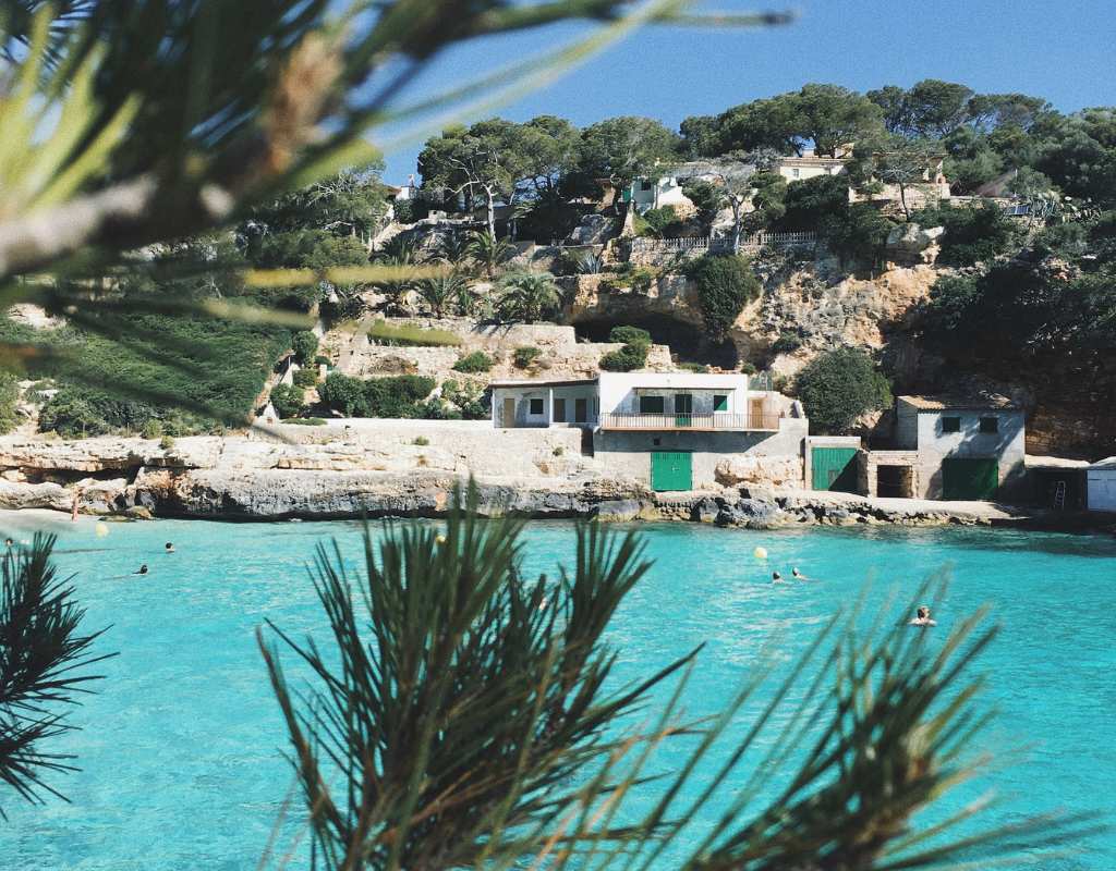 Majorca beach and white house