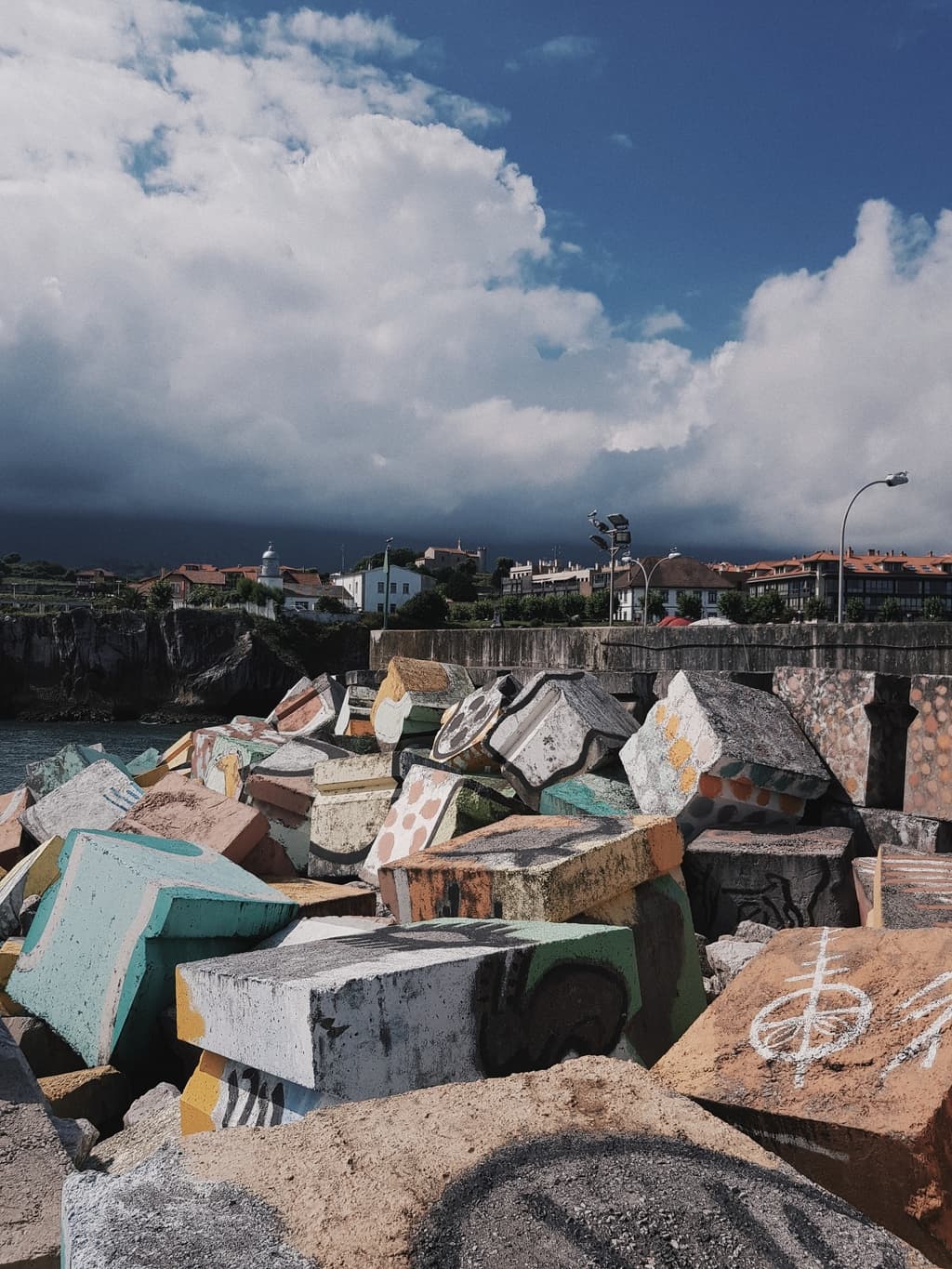 Concrete blocks in Llanes