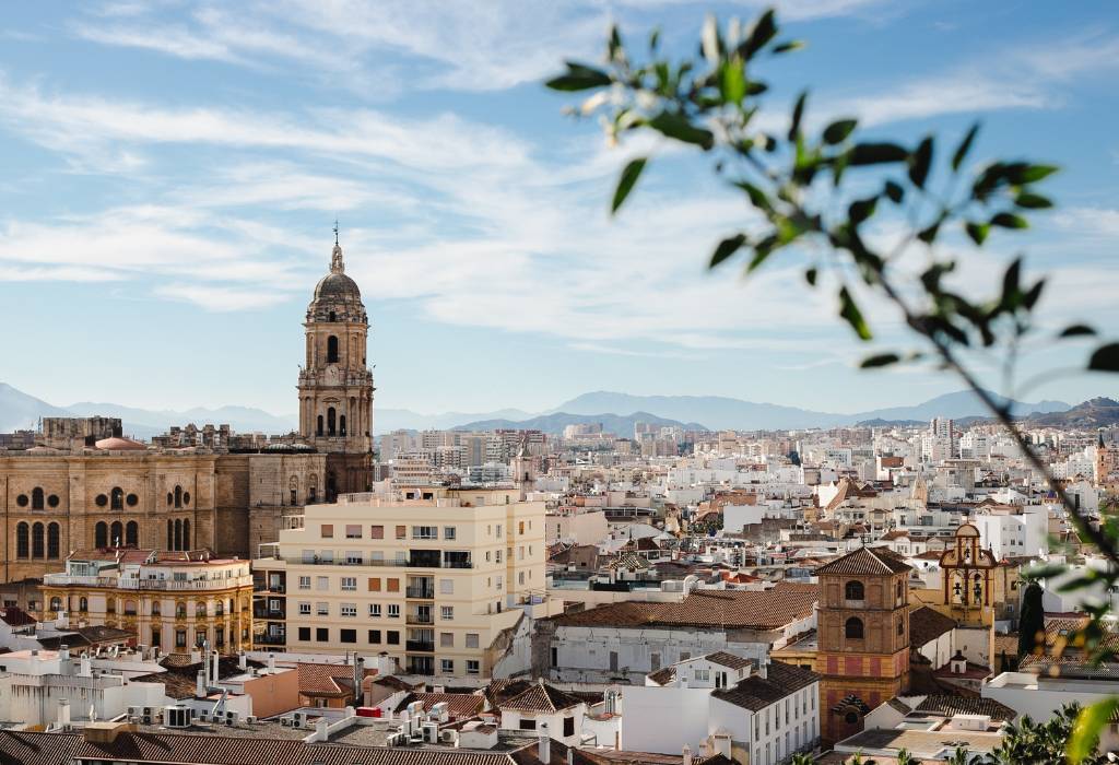 Buildings and skyline in Malaga.