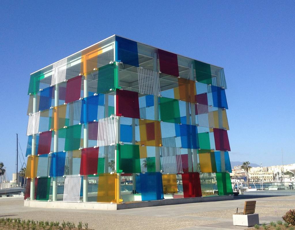 Colorful display at the Pompidou Museum in Malaga