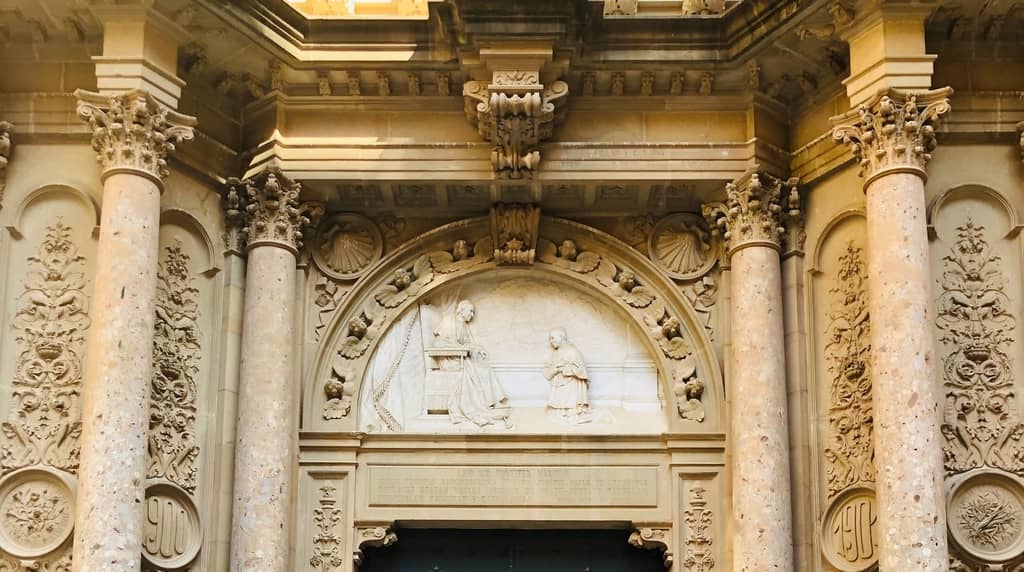 The outside of Montserrat monastery