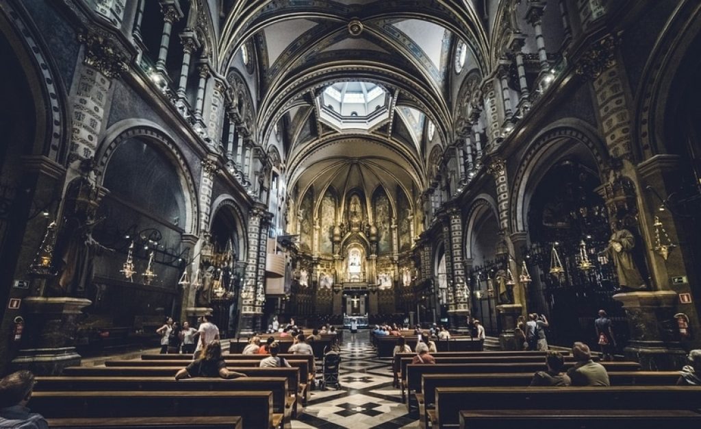 Interior of Montserrat basilica