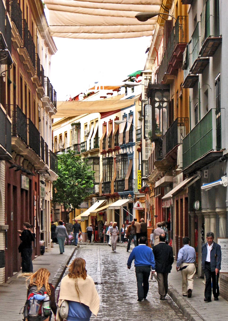 busy street in Seville 