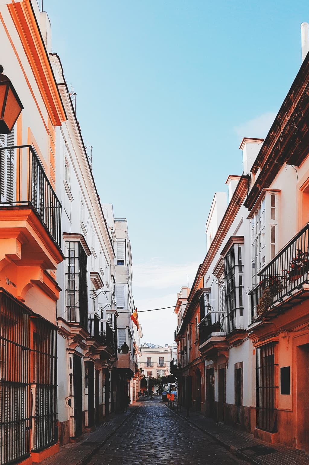 bright balcony in Spain, painted alley