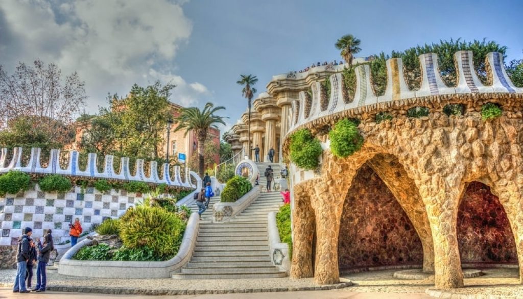 Outside of Park Guell in Barcelona