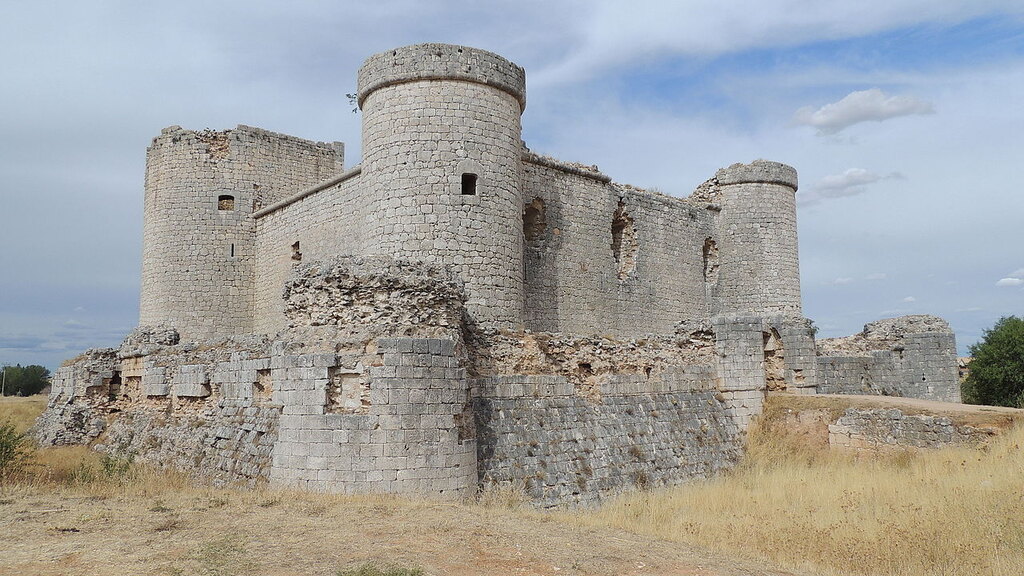 A view of the crumbling Castle of Pioz in Guadalajara, Spain