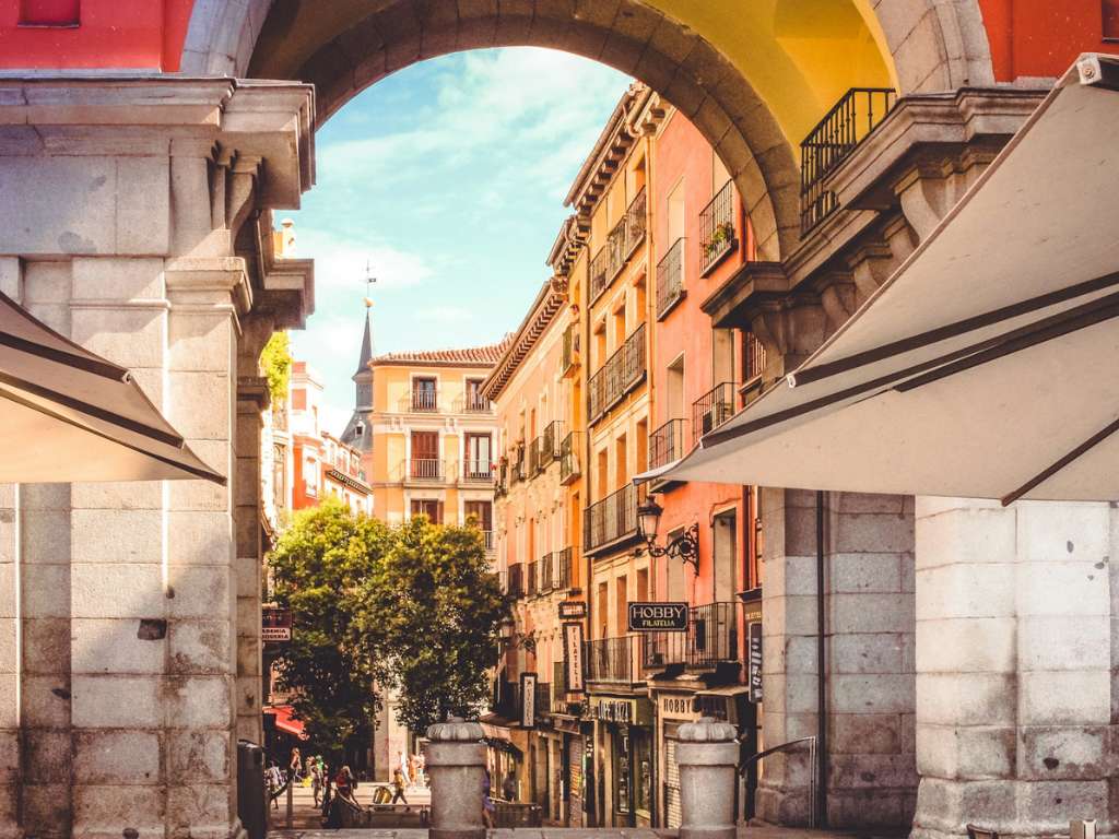 Vibrant Madrid city pathway at Playa del Mayor