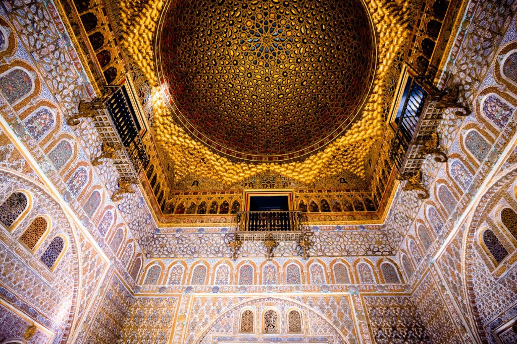 interior roof view of Real Alcazar in Seville