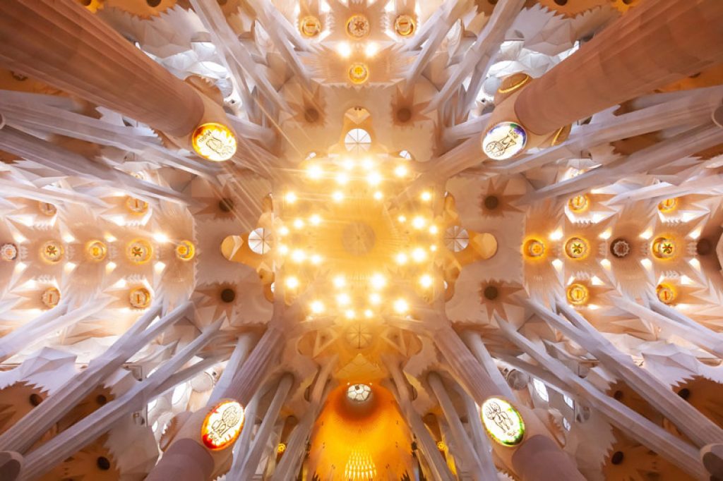 Antoni Gaudi designed roof of Sagrada Familia