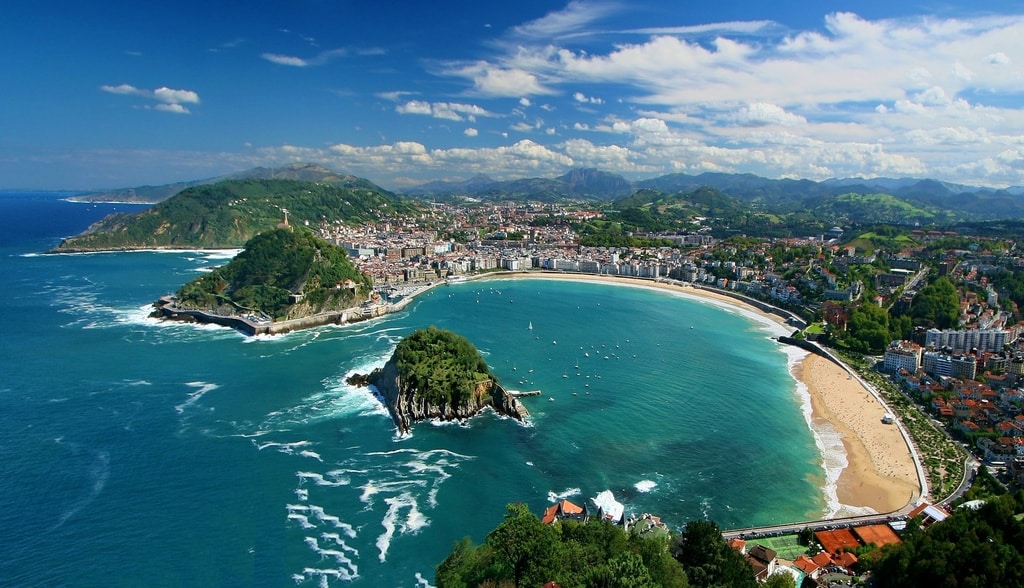 San Sebastian coast line air view