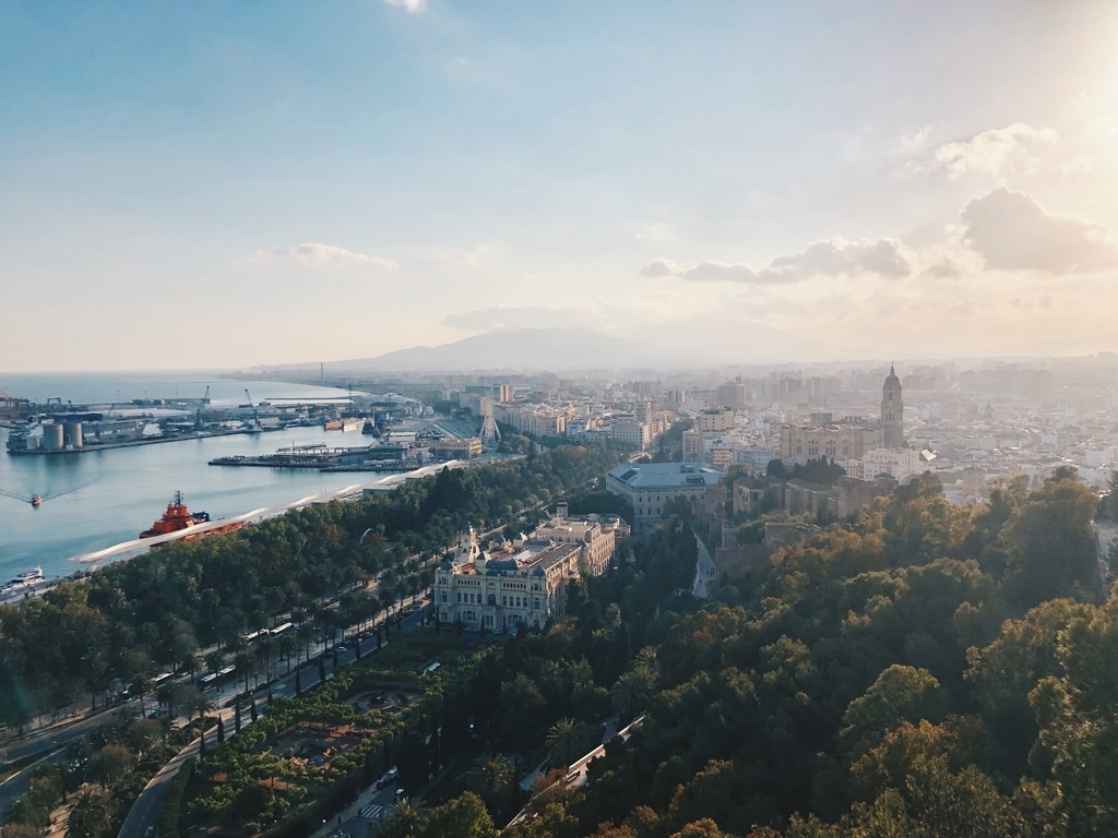 Aerial view of Malaga, Spain