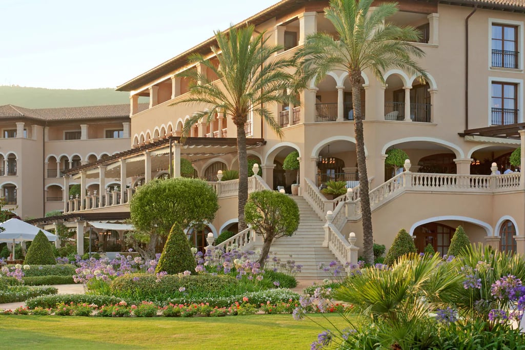 Exterior of St Regis Mardavall hotel in Mallorca, Spain