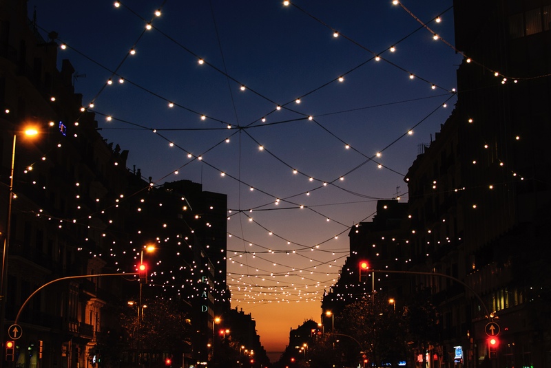 Barcelona in December is a wonderful time to see the street Christmas lights.