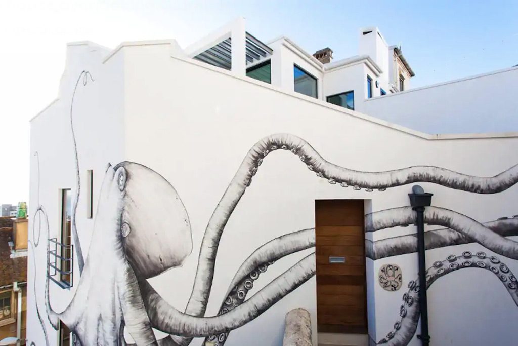 Mural outside Gibraltar Airbnb
