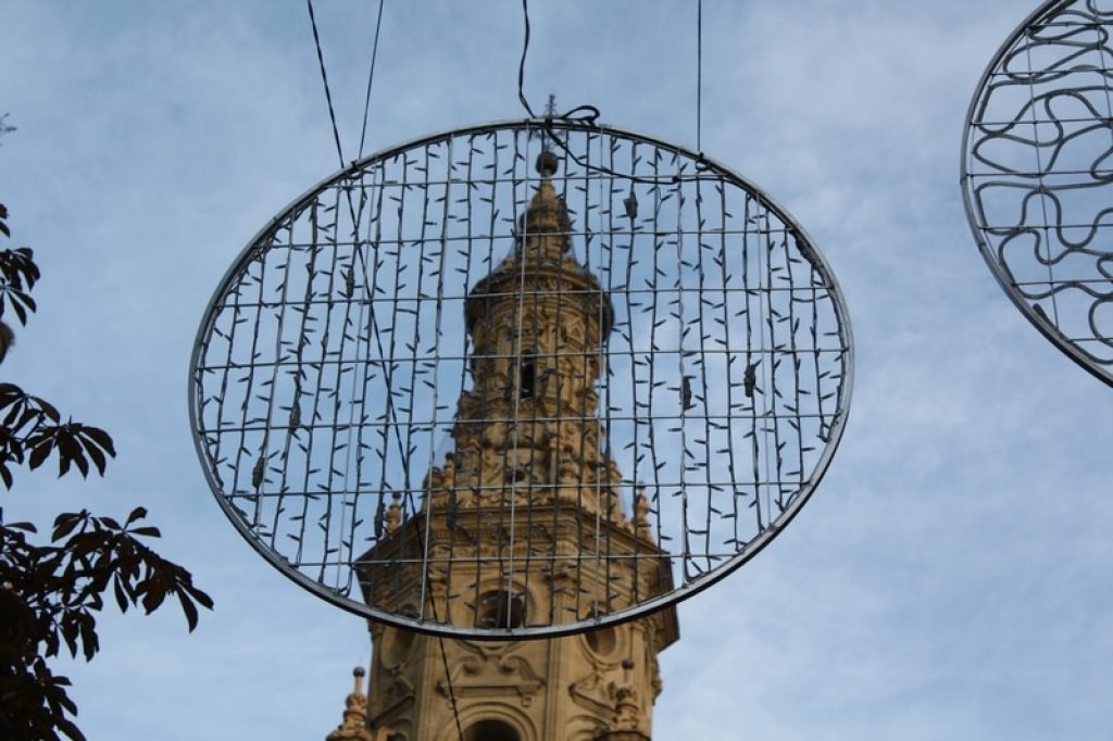 Tower of Cathedral Santa Maria de la Redondo Logrono Spain