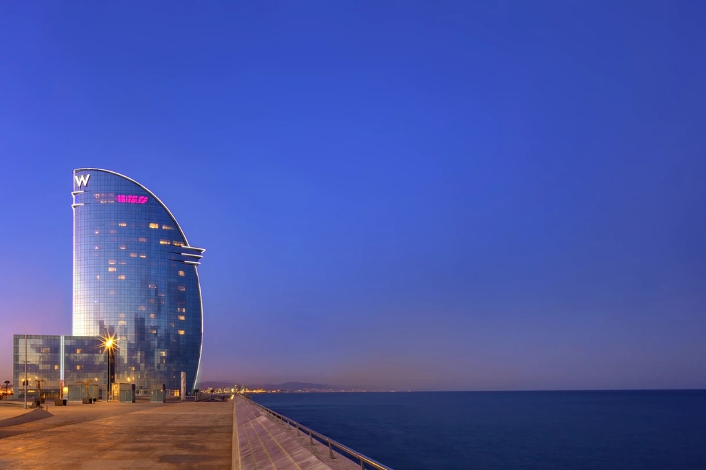 Outside view of the W Barcelona building