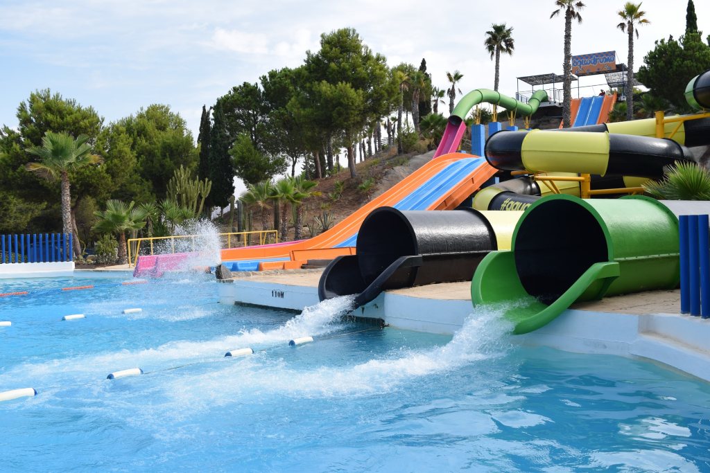 Water park tube ride in Spain