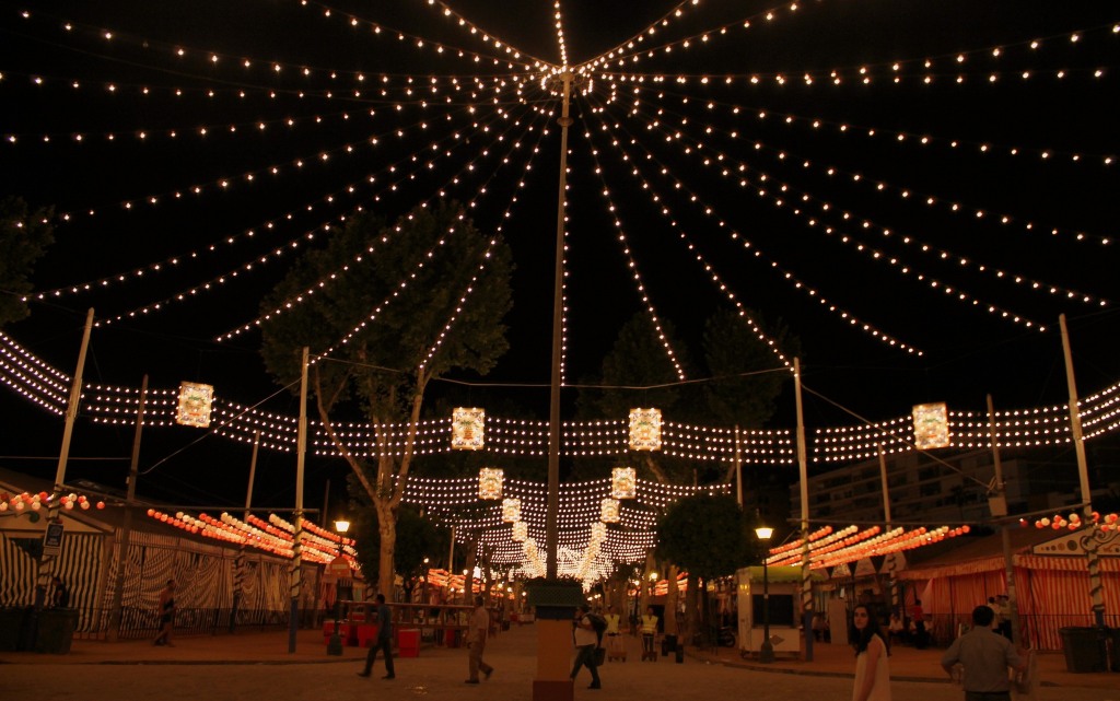 Wreath of lights in Seville, Spain